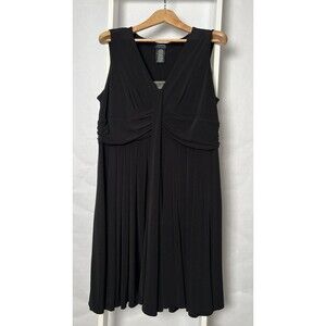 George Dress Womens XL Black 16 18 Knit Sleeveless V-Neck Super Flattering NEW